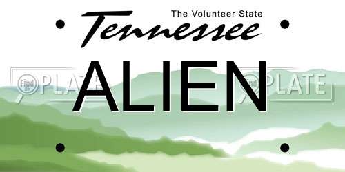 ALIEN Tennessee License Plate
