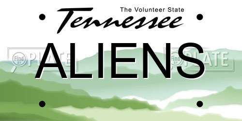 ALIENS Tennessee License Plate