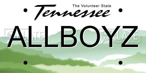 ALLBOYZ Tennessee License Plate
