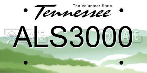 ALS3000 Tennessee License Plate