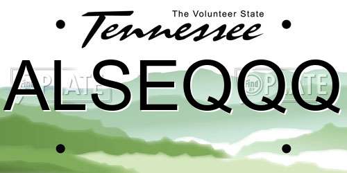 ALSEQQQ Tennessee License Plate