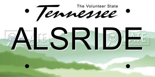 ALSRIDE Tennessee License Plate