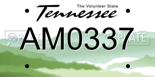 AM0337 Tennessee License Plate