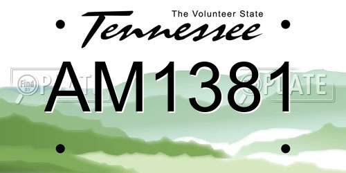 AM1381 Tennessee License Plate
