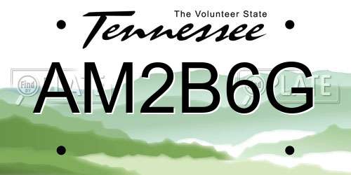 AM2B6G Tennessee License Plate