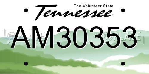 AM30353 Tennessee License Plate