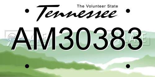 AM30383 Tennessee License Plate