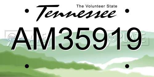 AM35919 Tennessee License Plate