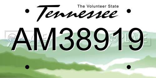 AM38919 Tennessee License Plate