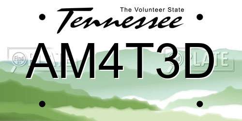 AM4T3D Tennessee License Plate
