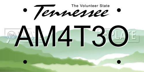 AM4T3O Tennessee License Plate
