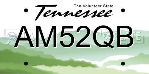 AM52QB Tennessee License Plate