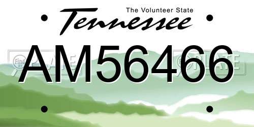 AM56466 Tennessee License Plate