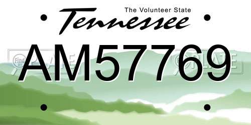 AM57769 Tennessee License Plate