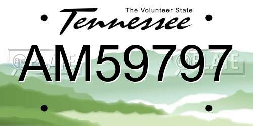 AM59797 Tennessee License Plate