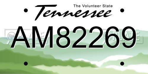 AM82269 Tennessee License Plate