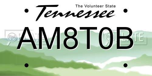 AM8T0B Tennessee License Plate