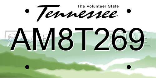AM8T269 Tennessee License Plate