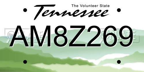 AM8Z269 Tennessee License Plate