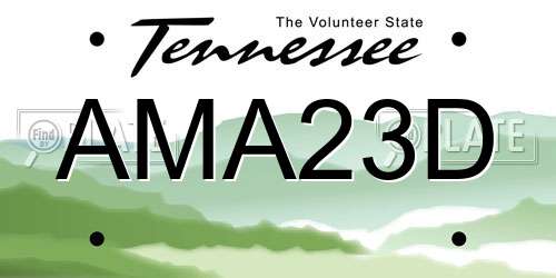 AMA23D Tennessee License Plate