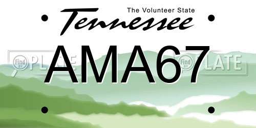 AMA67 Tennessee License Plate