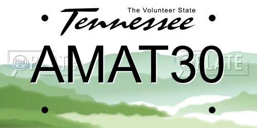 AMAT30 Tennessee License Plate