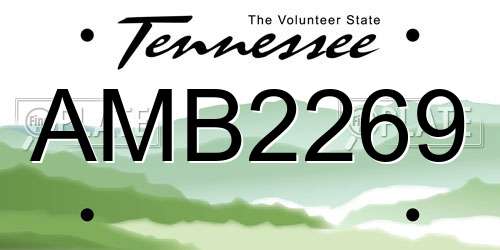 AMB2269 Tennessee License Plate