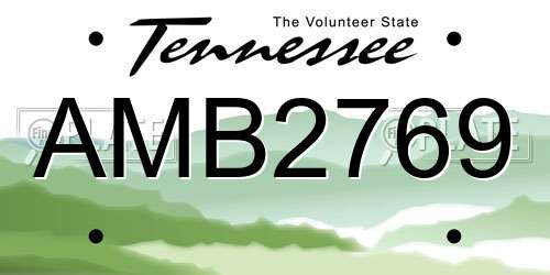 AMB2769 Tennessee License Plate
