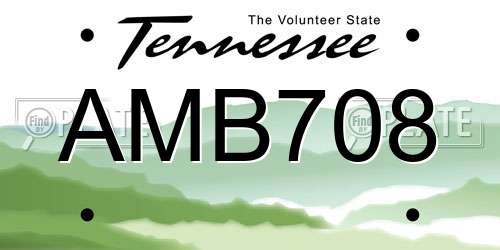 AMB708 Tennessee License Plate