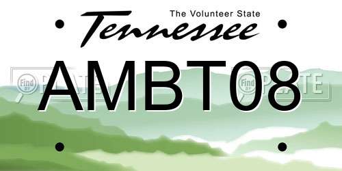 AMBT08 Tennessee License Plate