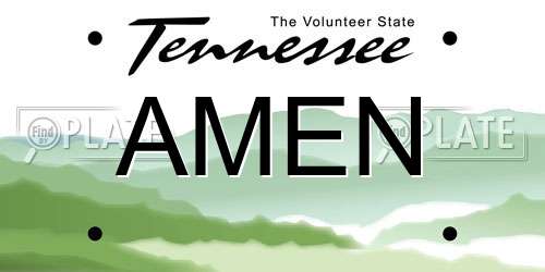 AMEN Tennessee License Plate