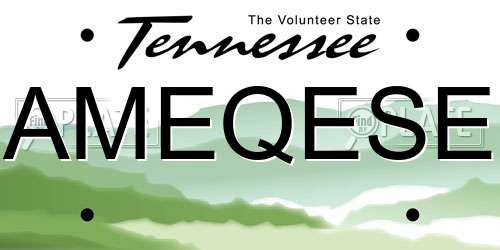 AMEQESE Tennessee License Plate