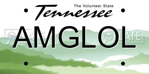 AMGLOL Tennessee License Plate