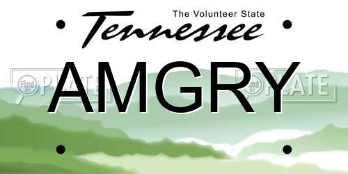 AMGRY Tennessee License Plate