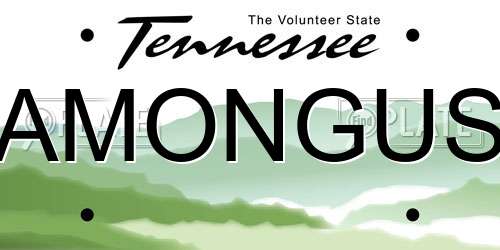 AMONGUS Tennessee License Plate