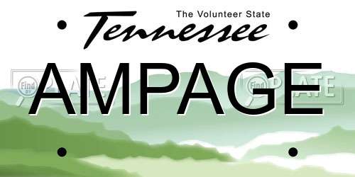 AMPAGE Tennessee License Plate