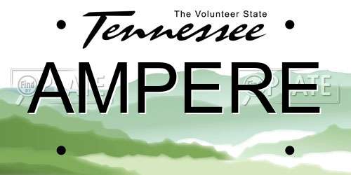 AMPERE Tennessee License Plate