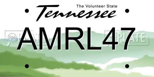 AMRL47 Tennessee License Plate