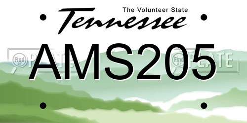 AMS205 Tennessee License Plate