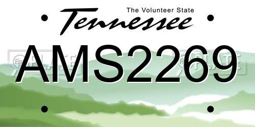 AMS2269 Tennessee License Plate