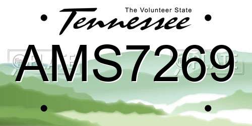 AMS7269 Tennessee License Plate