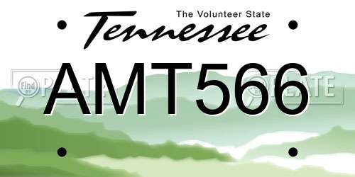 AMT566 Tennessee License Plate