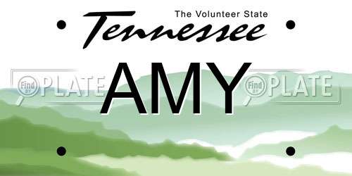 AMY Tennessee License Plate
