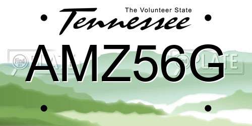 AMZ56G Tennessee License Plate