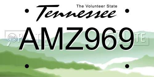AMZ969 Tennessee License Plate