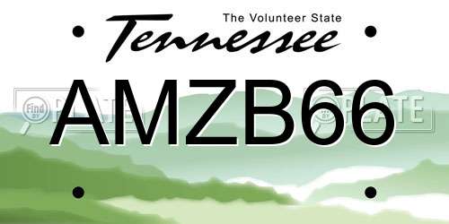 AMZB66 Tennessee License Plate