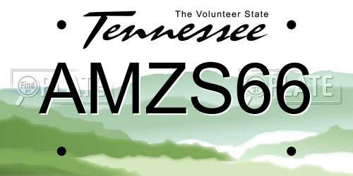 AMZS66 Tennessee License Plate