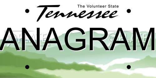 ANAGRAM Tennessee License Plate
