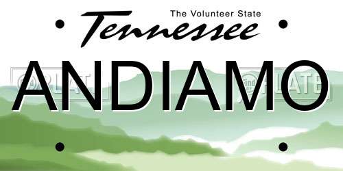 ANDIAMO Tennessee License Plate