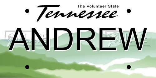 ANDREW Tennessee License Plate